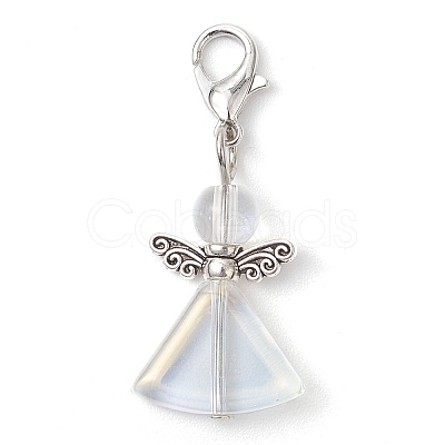 Angel Glass Pendant Decorations HJEW-JM02776-1