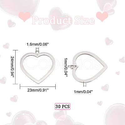201 Stainless Steel Pendants STAS-DC0010-38-1