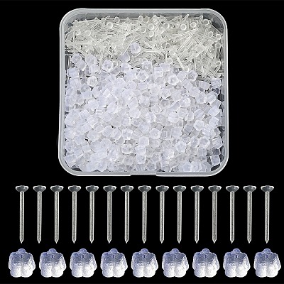 500Pcs Plastic Stud Earring Findings KY-YW0001-28-1