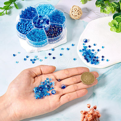 7 Styles Glass Seed Beads SEED-TA0001-41B-1