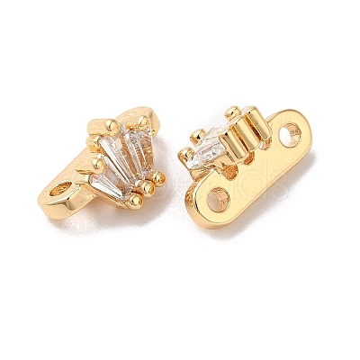 Brass Pave Clear Cubic Zirconia Slide Charms KK-G465-04G-1