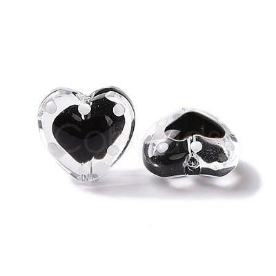 Glass Heart Beads GLAA-D005-01F-1