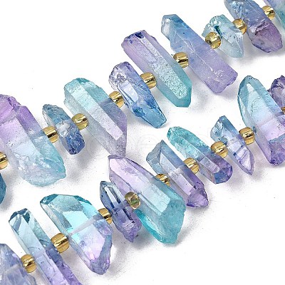 Electroplated Natural Quartz Crystal Beads Strands G-F800-D15-1