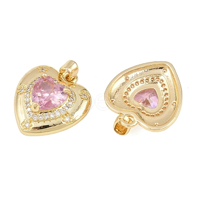 Brass Micro Pave Cubic Zirconia Pendants KK-H257-05G-02-1