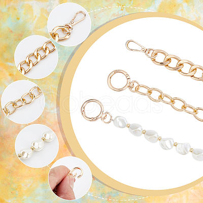 3Pcs 3 Styles Aluminum Twist Chain Bag Straps DIY-BBC0002-35G-1