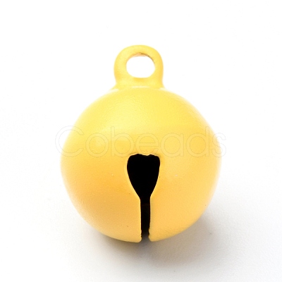 Baking Paint Brass Bell Pendants KK-WH0044-35B-1