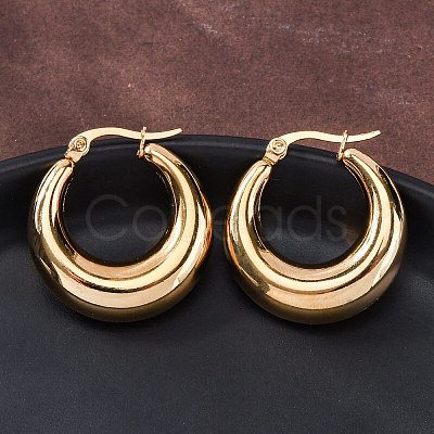 PVD Vacuum Plating 304 Stainless Steel Chunky Hoop Earrings for Women X-EJEW-F280-06C-G-1