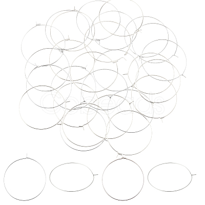 200pcs 316 Surgical Stainless Steel Hoop Earring Findings STAS-HS0001-26A-1