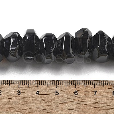 Natural Black Agate Beads Strands G-K392-A18-1