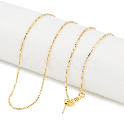1mm Rack Plating Brass Box Chain Adjustable Slider Necklaces for Women Men MAK-L044-56G-1