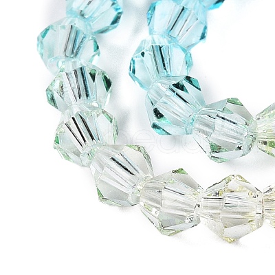 Gradient Color Baking Paint Glass Bead Strands DGLA-A039-T6mm-A07-1