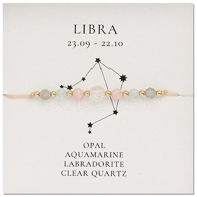 Natural stone constellation bracelet with 12 zodiac signs X-NR2952-11-1