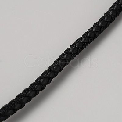10M Round Braided PU Leather Cord OCOR-WH0093-07-1