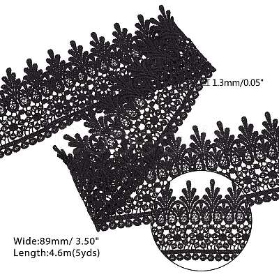 Lace Trim Nylon Ribbon SRIB-WH0006-26B-1