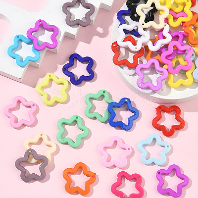 100Pcs Opaque Acrylic Pendants MACR-SP0001-92-1