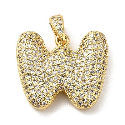 Brass Micro Pave Cubic Zirconia Pendants KK-E061-03G-23-1