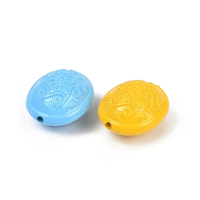 Opaque & Spray Painted Acrylic Beads OACR-G048-04-1