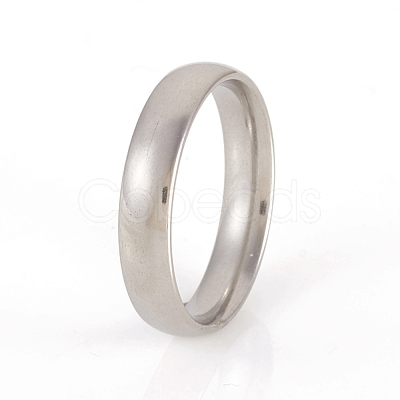Tarnish Resistant 201 Stainless Steel Plain Band Rings RJEW-G107-4mm-6-P-1