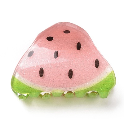 Watermelon Pattern Acrylic Claw Hair Clips PHAR-G004-03-1