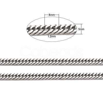 Tarnish Resistant Men's Jewelry Making 304 Stainless Steel Double Link Curb Chains CHS-A003C-1.2mm-1