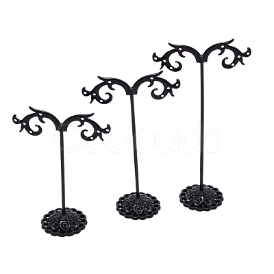 Solid Iron Plating Earring Display Stand Sets EDIS-WH0009-03C-1