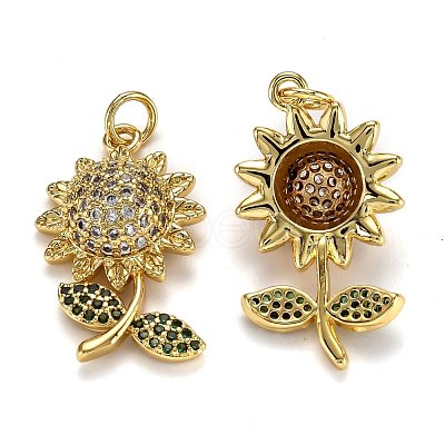 Brass Micro Pave Cubic Zirconia Pendants ZIRC-L100-039G-1