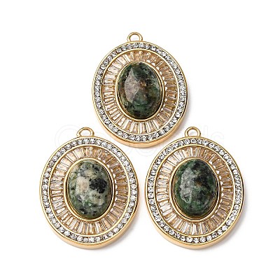 Natural African Turquoise(Jasper) Oval Pendants STAS-L080-010G-04-1
