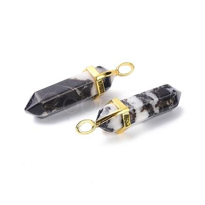 Natural Zebra Jasper Pointed Pendants G-G025-01G-26-1
