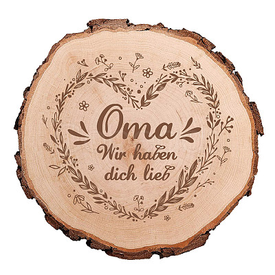 Carved Wood Round Sheets AJEW-WH0362-005-1