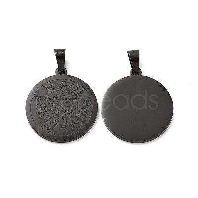 Religion 304 Stainless Steel Flat Round STAS-L123-32B-1