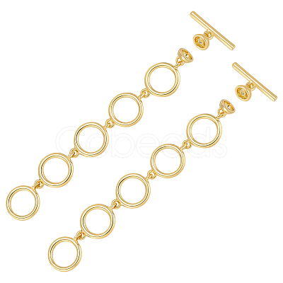 2Pcs Brass Toggle Clasps KK-BC0014-78G-1