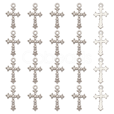 24Pcs Alloy Rhinestones Pendants ALRI-FH0001-02-1