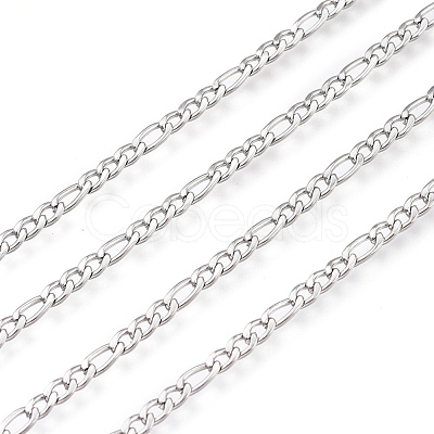 Tarnish Resistant 304 Stainless Steel Figaro Chain CHS-M003-12P-D-1