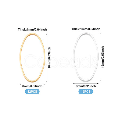 24Pcs 2 Colors Brass Linking Rings KK-TA0003-06-1