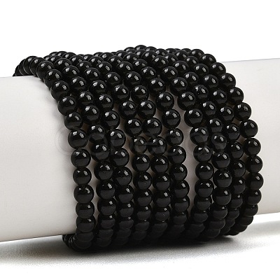Natural Obsidian Round Beads Strands G-E329-4mm-37-1