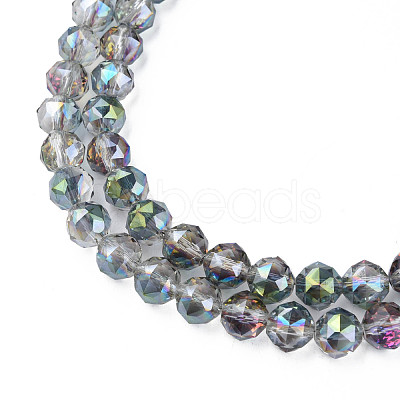 Electroplate Transparent Glass Beads Strands EGLA-N002-34B-C10-1