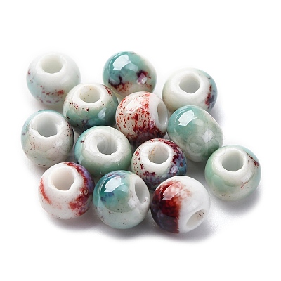 Bright Glazed Porcelain Beads PORC-D300-A08-1