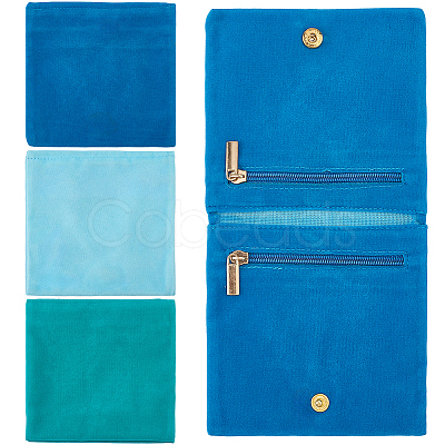 3Pcs 3 Colors Folding Velvet Jewelry Storage Bags for Earrings Rings Bracelets ABAG-CN0001-69C-1