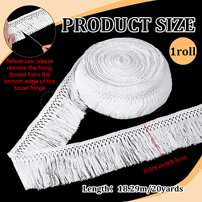 Cotton Cord Tassel Ribbon OCOR-WH0078-487B-03-1