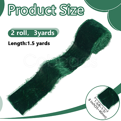 Velvet Frayed Fringe Ribbon OCOR-WH0082-485B-1