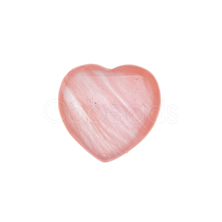 Synthetic Cherry Quartz Glass Heart Sculpture Display Decorations PW-WG48DEF-09-1