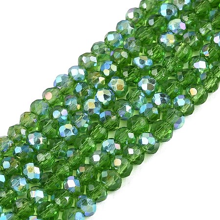 AB Color Plated Transparent Glass Rondelle Beads Strands EGLA-T029-2mm-10M-1