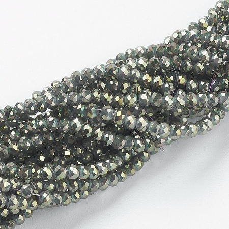 Electroplate Glass Beads Strands GLAA-F078-FR02-1
