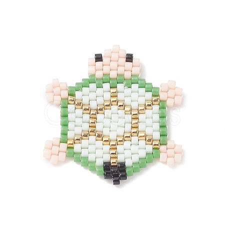 Handmade Loom Pattern Seed Beads PALLOY-MZ00118-1