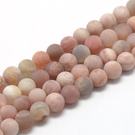 Natural Sunstone Beads Strands G-R446-4mm-36-1