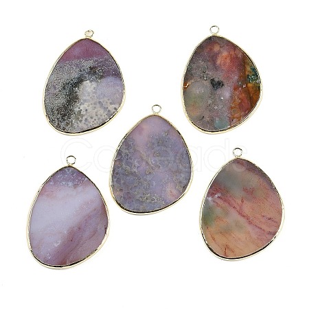 Natural Indian Agate Pendants G-K347-02G-08-1