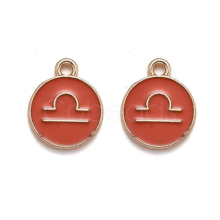 Alloy Enamel Pendants ENAM-S124-01B-12K-1
