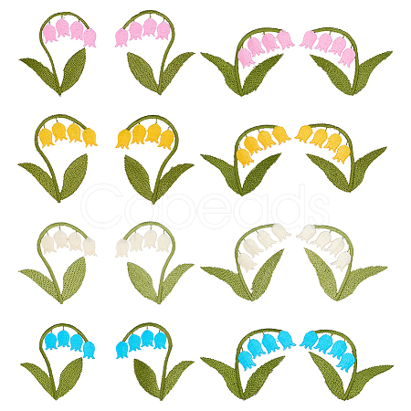 16Pcs 16 Colors Polyester & Cotton Clothing Patches DIY-FG0010-39-1