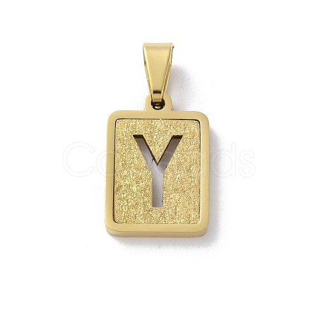 304 Stainless Steel Alphabet Pendants STAS-S152-01G-Y-1