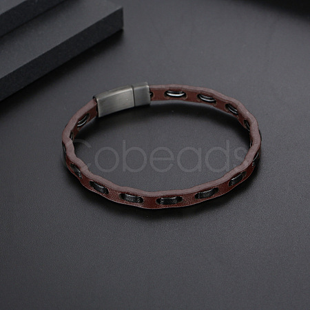 Leather Cord Bracelets for Men WG751FF-01-1